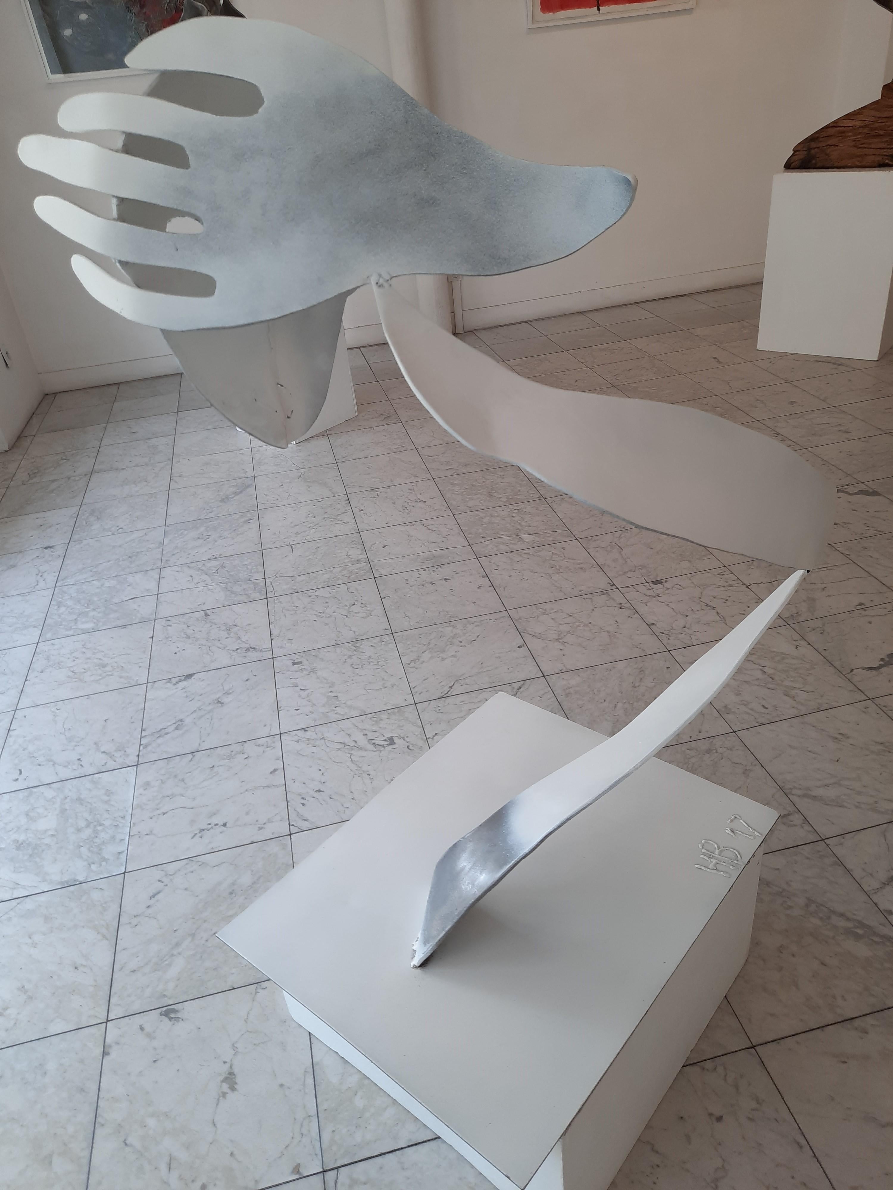 A bird without a song- Haude Bernabé, 21st Century, Contemporary metal sculpture For Sale 2