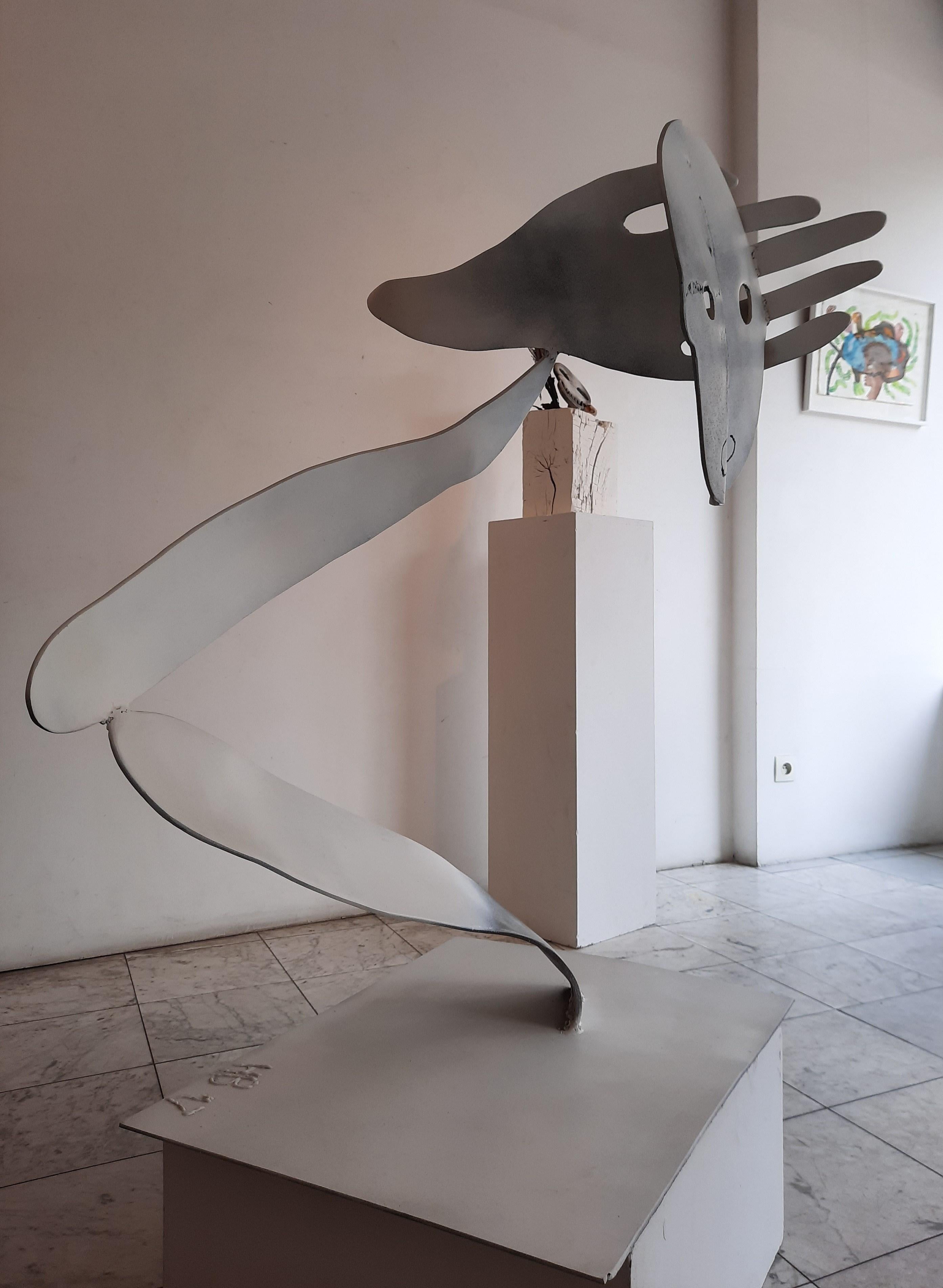 A bird without a song- Haude Bernabé, 21st Century, Contemporary metal sculpture For Sale 4
