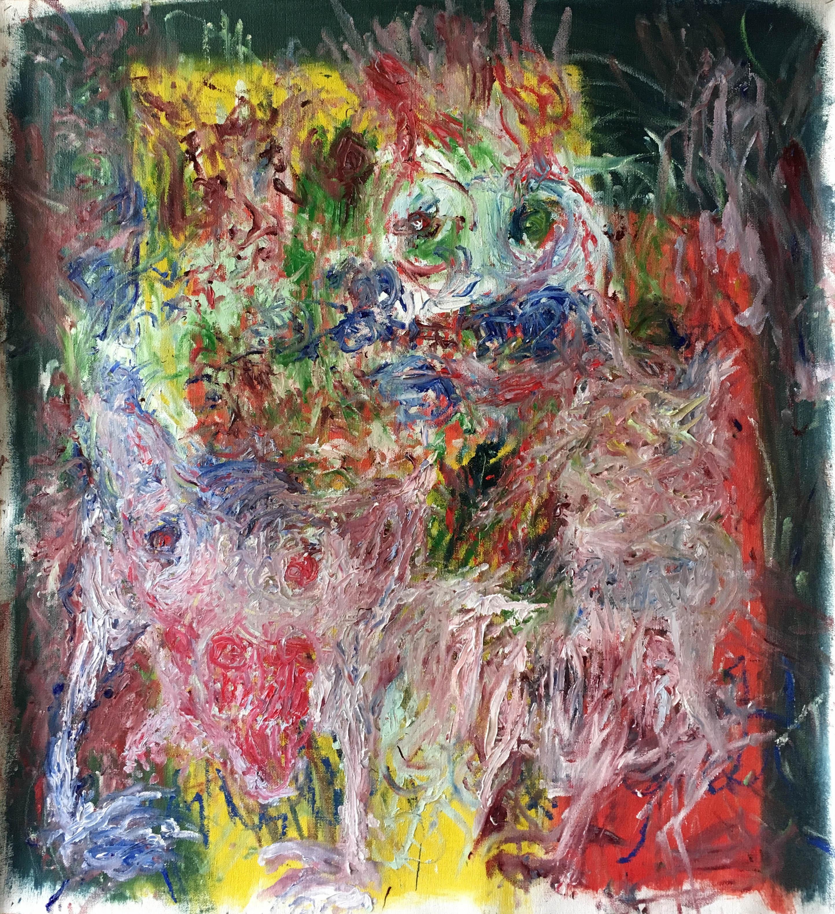He grabs it by the tail - Julien Wolf, Contemporary Expressionist Painting