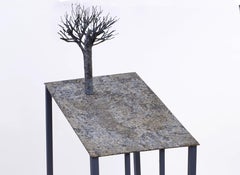Lecterne avec pomme - Jean-Paul Rti, 21e siècle, sculpture métallique contemporaine