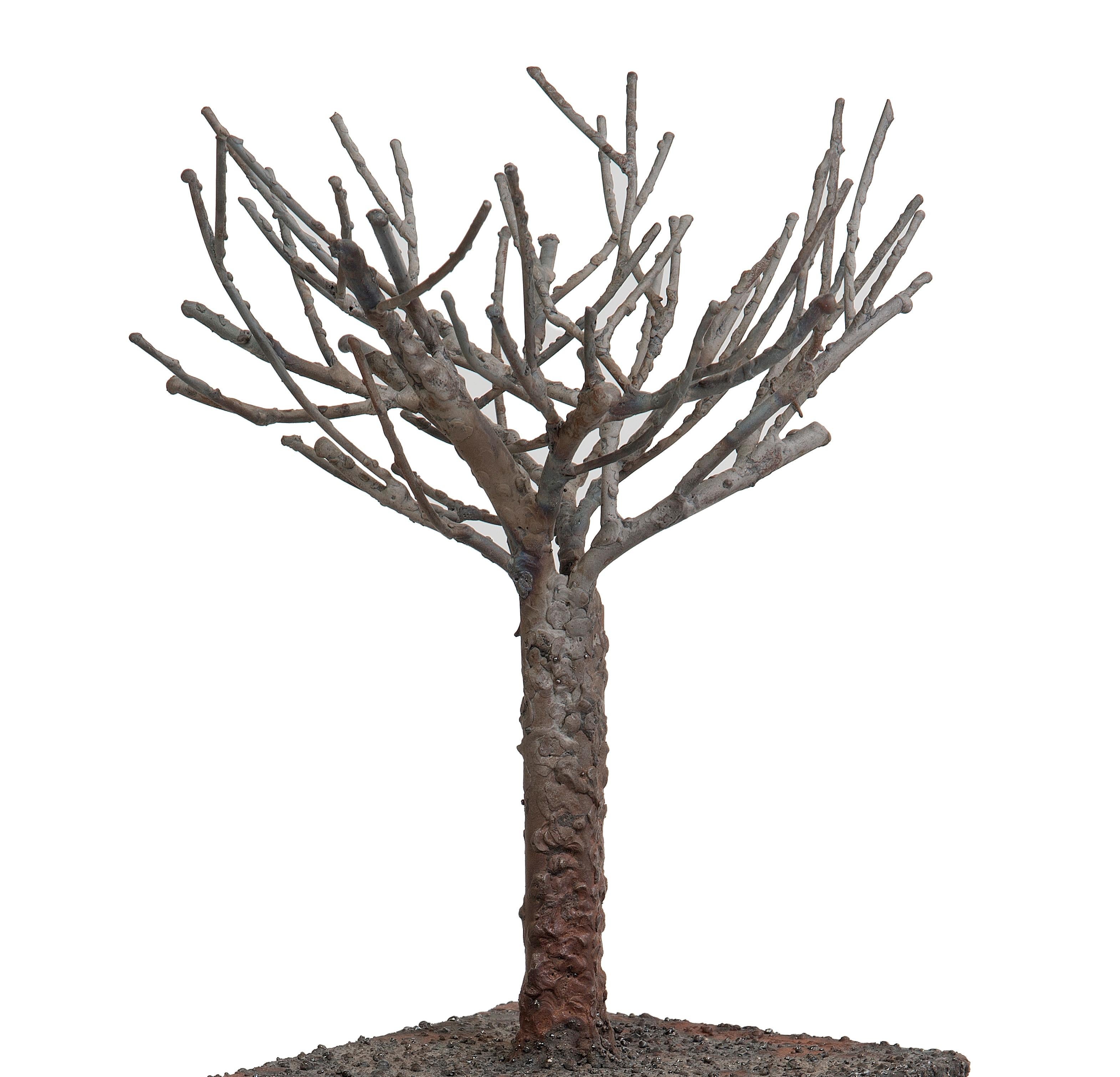 Baum und Untergrund, die Stadt - Jean-Paul Réti, Zeitgenössische Metallskulptur im Angebot 1