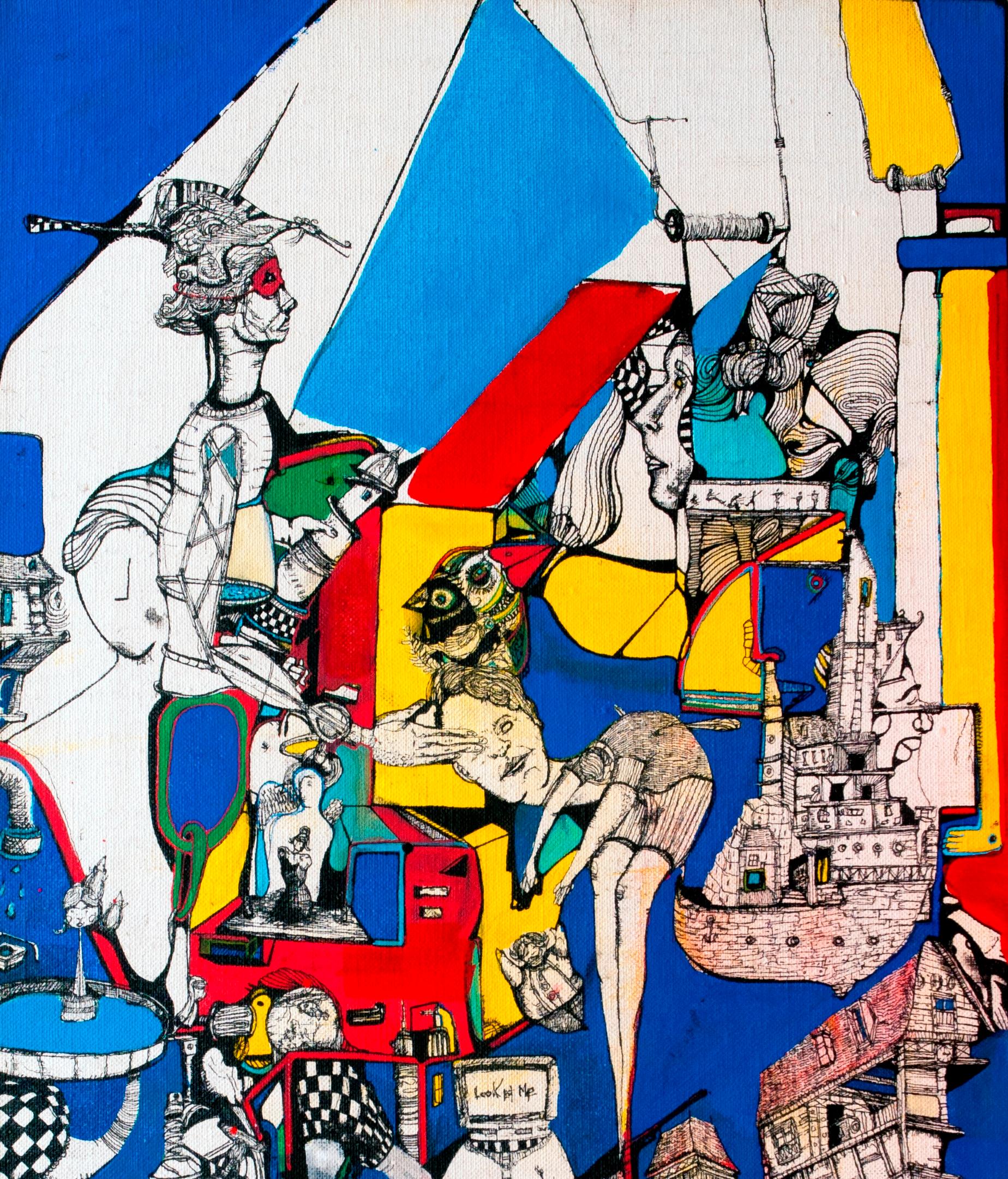 Pariser Strand-Antoine Nron-Bancel, 21. Jahrhundert, zeitgenössische figurative Malerei (Zeitgenössisch), Painting, von Antoine Néron Bancel