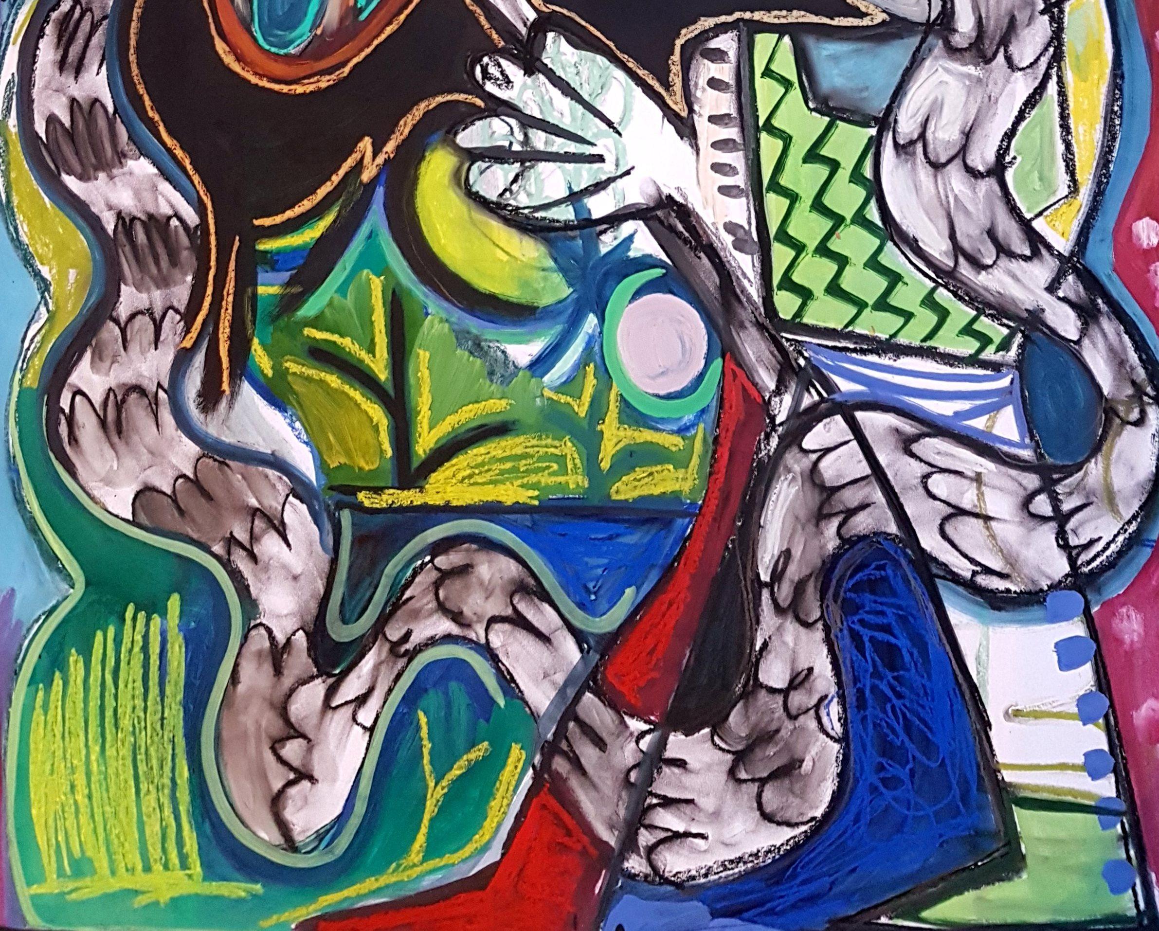 San Jorge luchando contra el dragón -Timothy Archer, Pintura del siglo XXI, Figurativo en venta 2