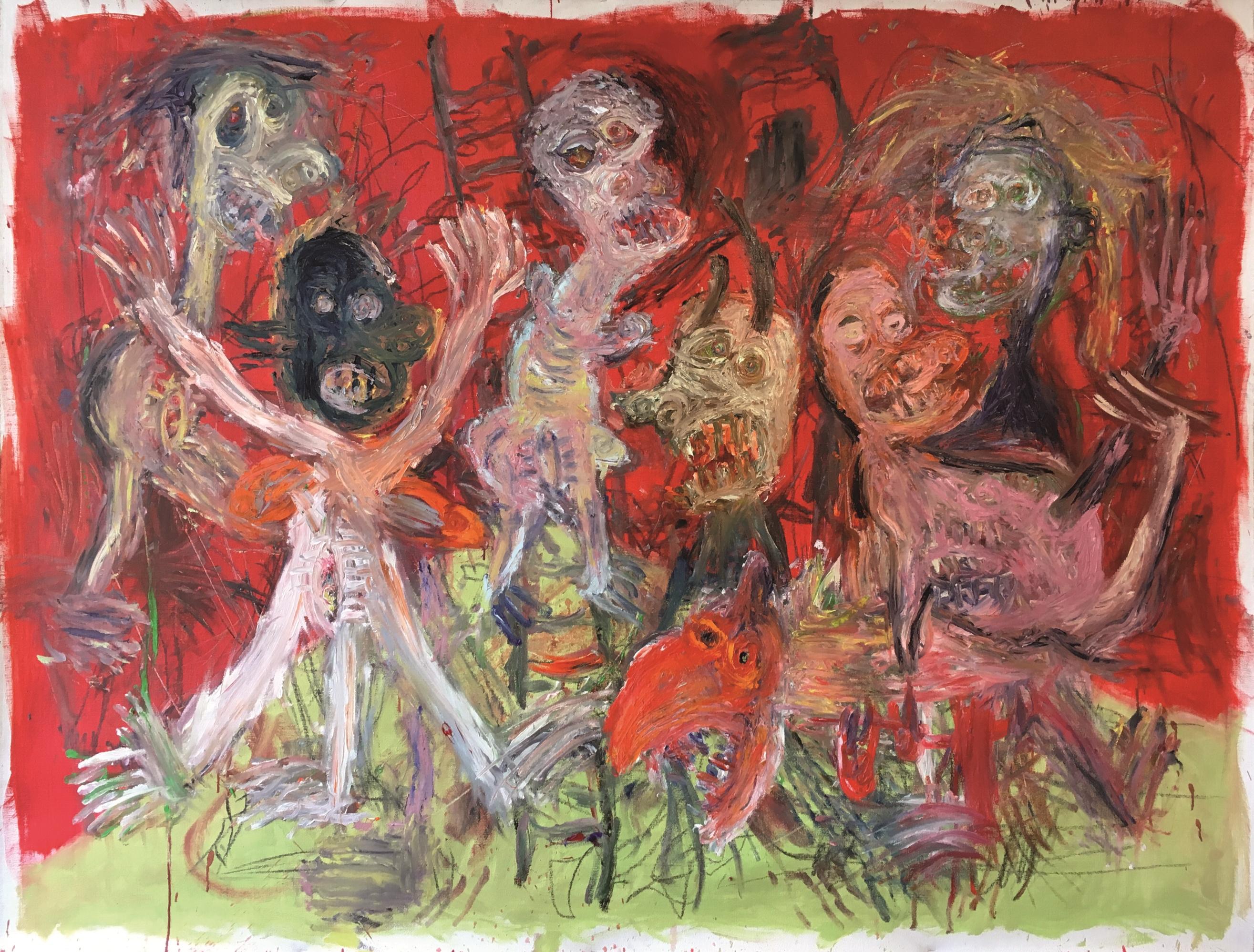 Parnassus madness-Julien Wolf, 21st Century, Contemporary Expressionist Painting