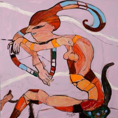 Femme au volant - Simone Picciotto, 21e siècle, peinture figurative contemporaine