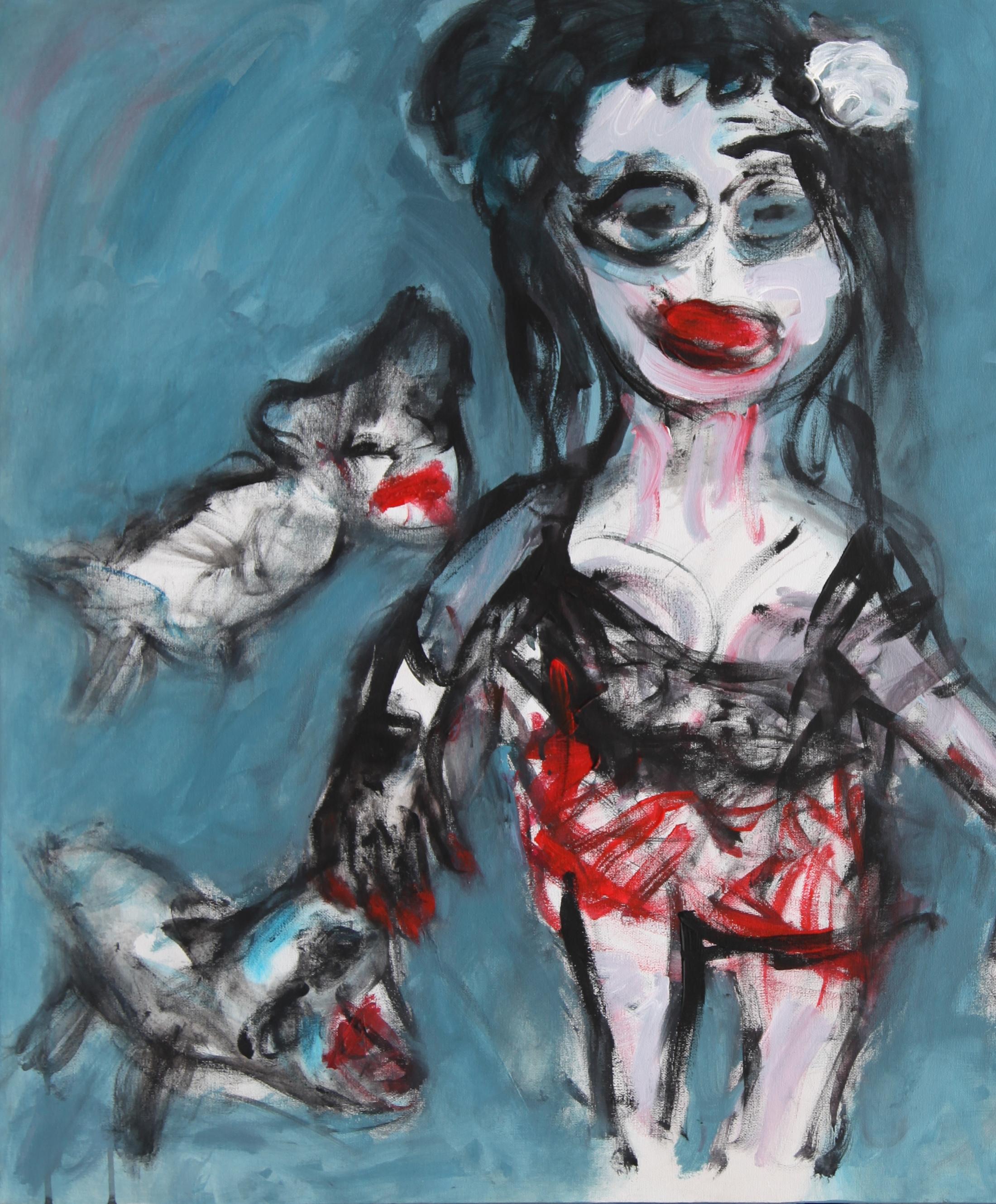 The faithfuls - Joanna Flatau, Contemporary Expressionist painting For Sale 1