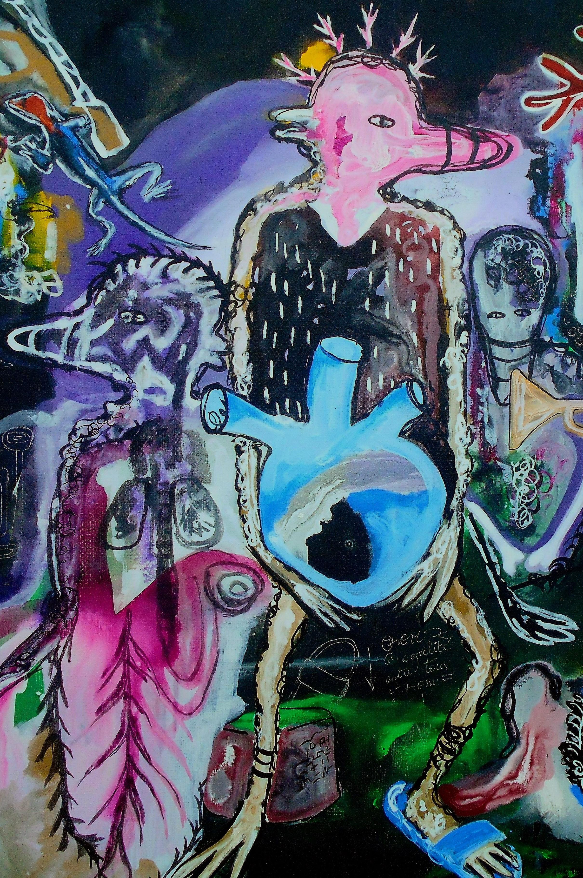 Laufen Sie durch Ihr Leben! - William Bakamo, zeitgenössische afrikanische Malerei – Painting von William Bakaïmo