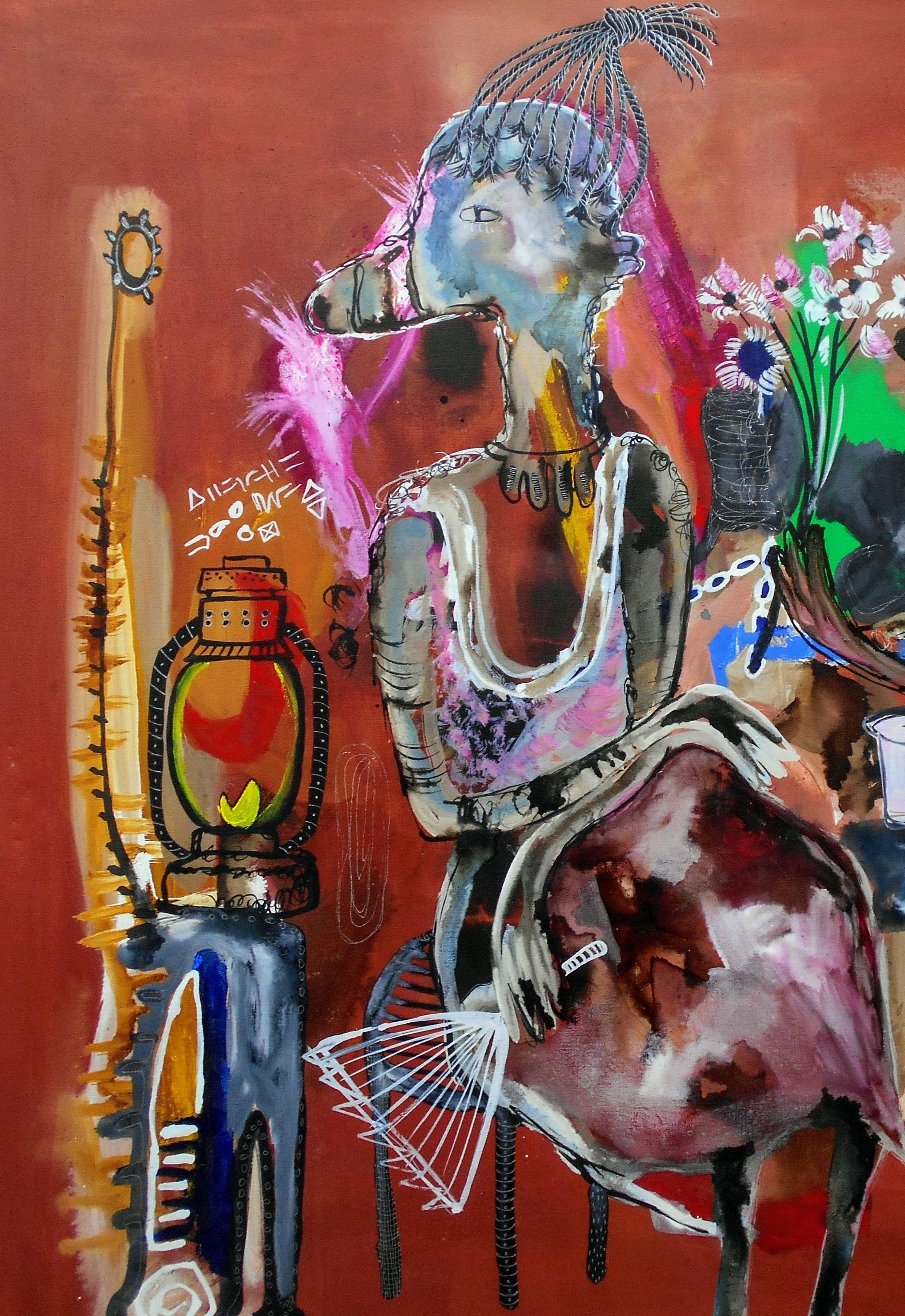 Love is perfect - William Bakaïmo, 21st Century, Contemporary African Painting For Sale 1