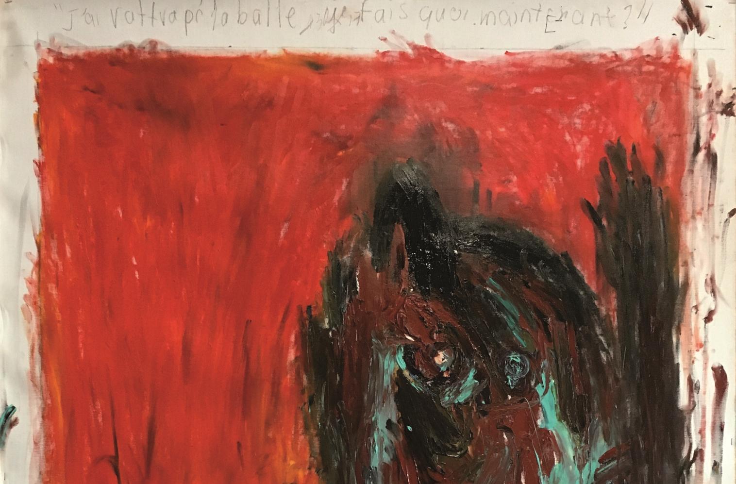 ¿Qué debo hacer con la pelota? Julien Wolf Pintura expresionista contemporánea en venta 2