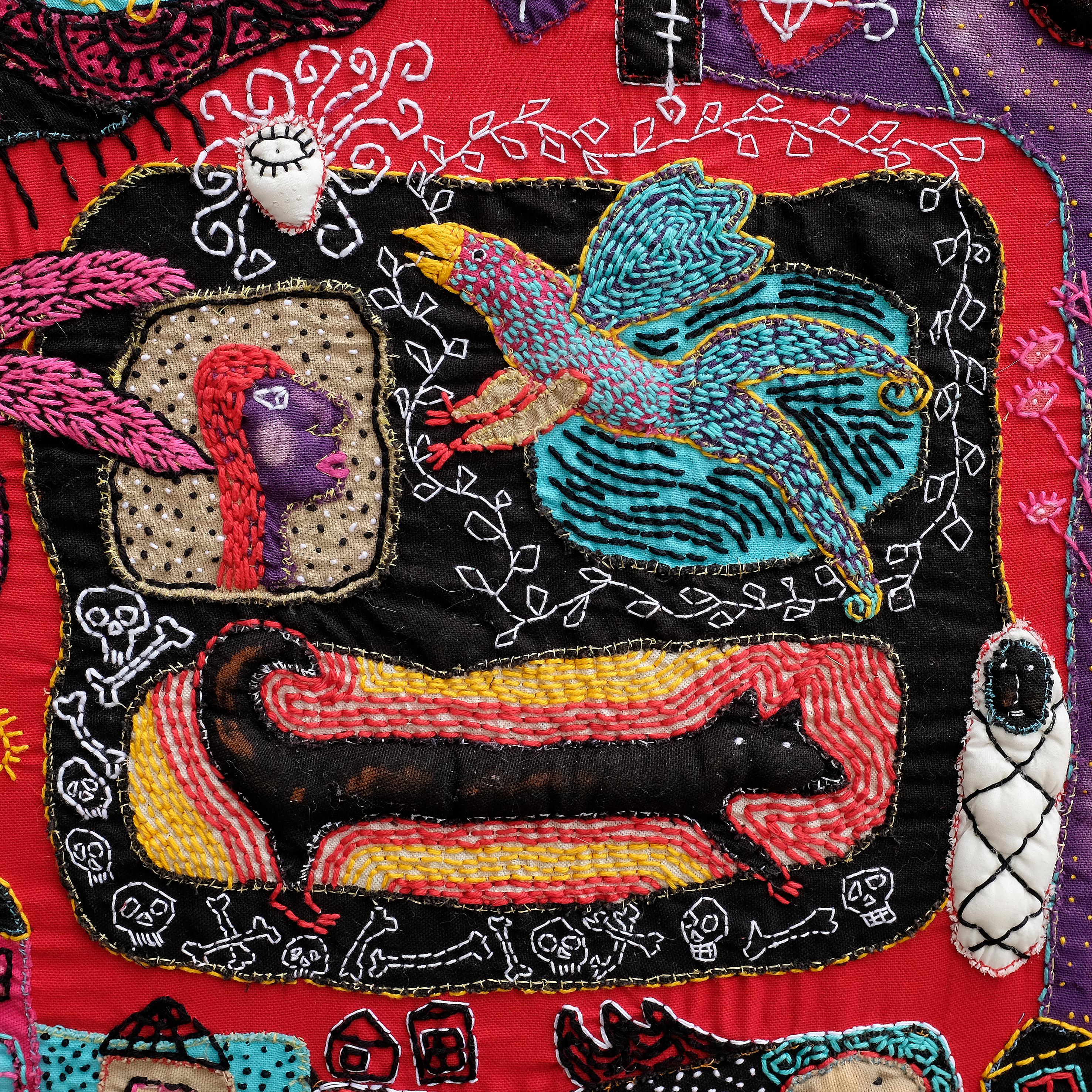Textilmalerei handgenäht
Einzigartige Kunstwerke
Signiert von der Künstlerin