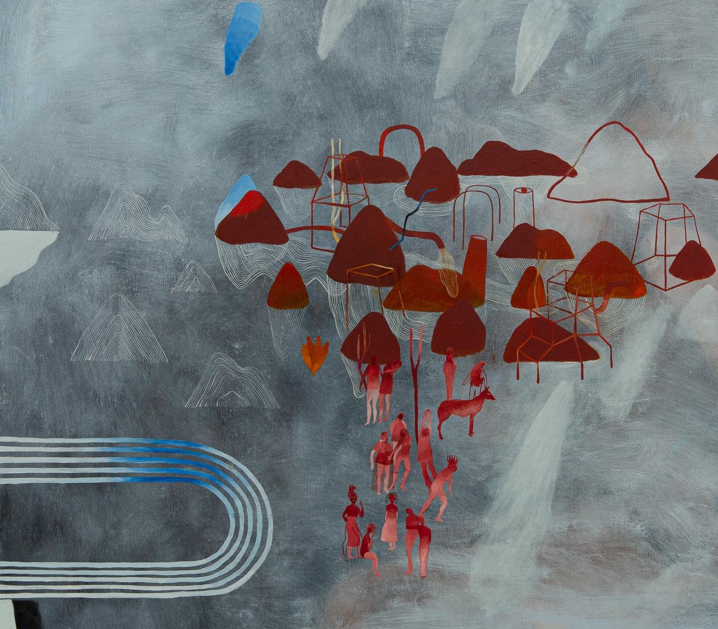 The protecting genius disappearance-Hélène Duclos, Contemporary figurative paint For Sale 1