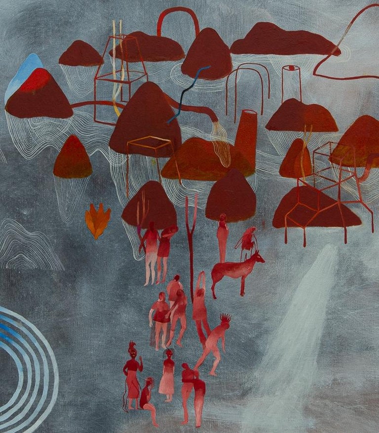 The protecting genius disappearance-Hélène Duclos, Contemporary figurative paint For Sale 1