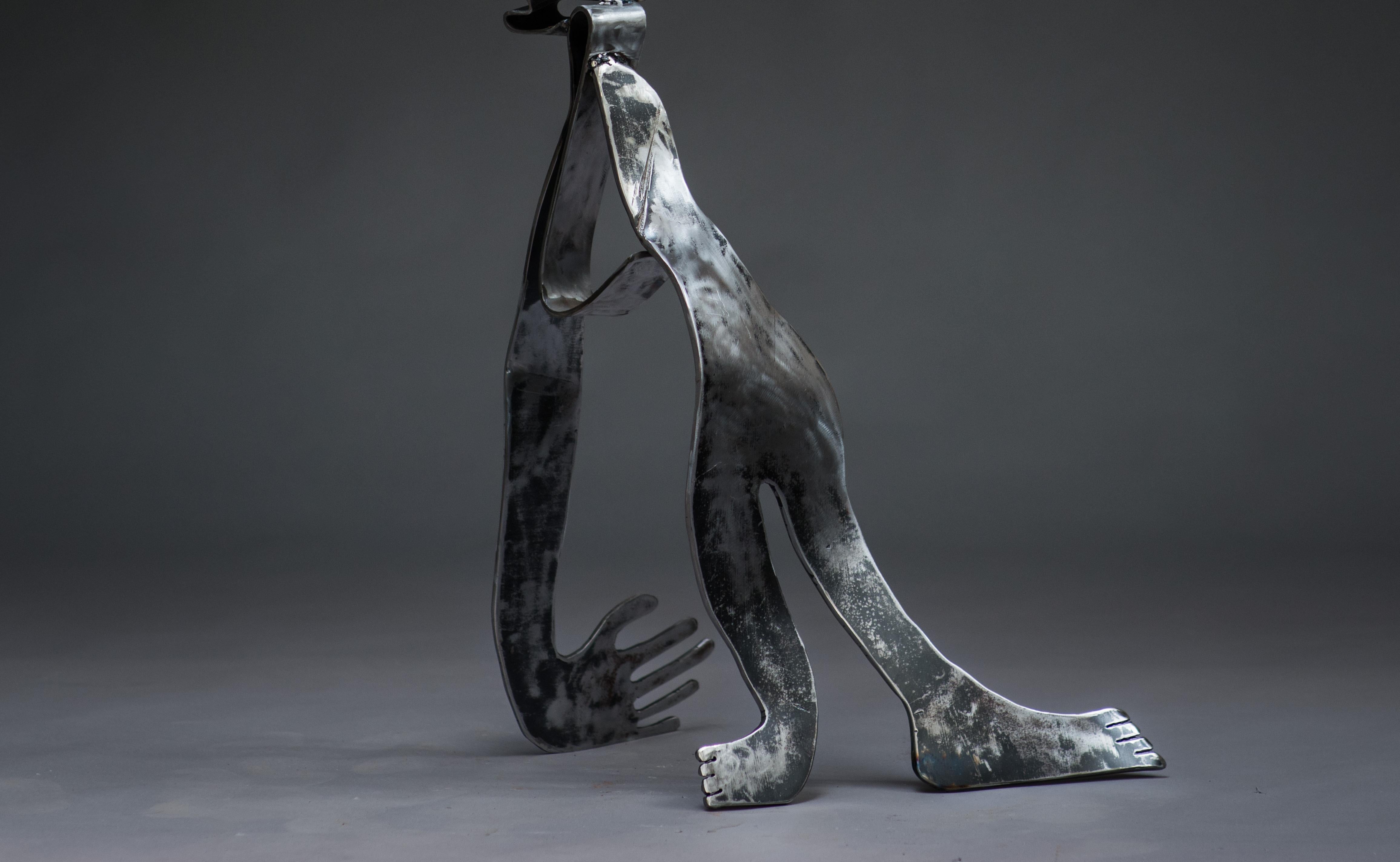 The Lunatic - Haude Bernabé, 21st Century, Contemporary metal sculpture, figure For Sale 2