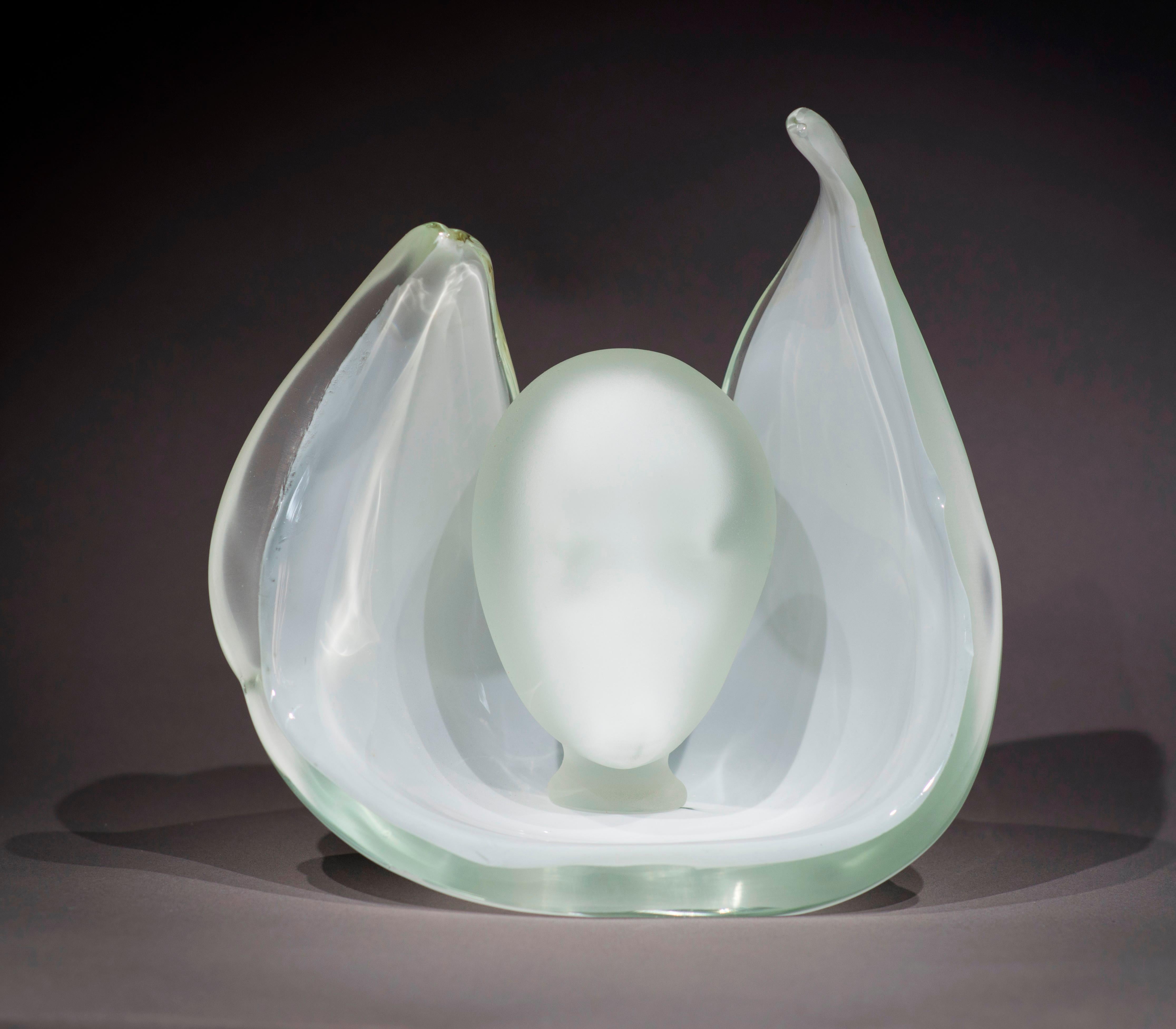 White Light - Haude Bernabé, 21st C., Contemporary Murano blown glass sculpture For Sale 1