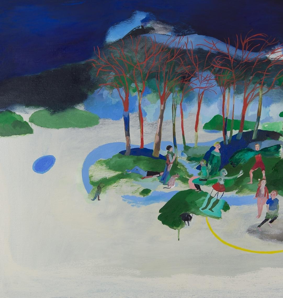 Arbitrary landscape cut-out #2 - Hélène Duclos, Contemporary figurative painting For Sale 1