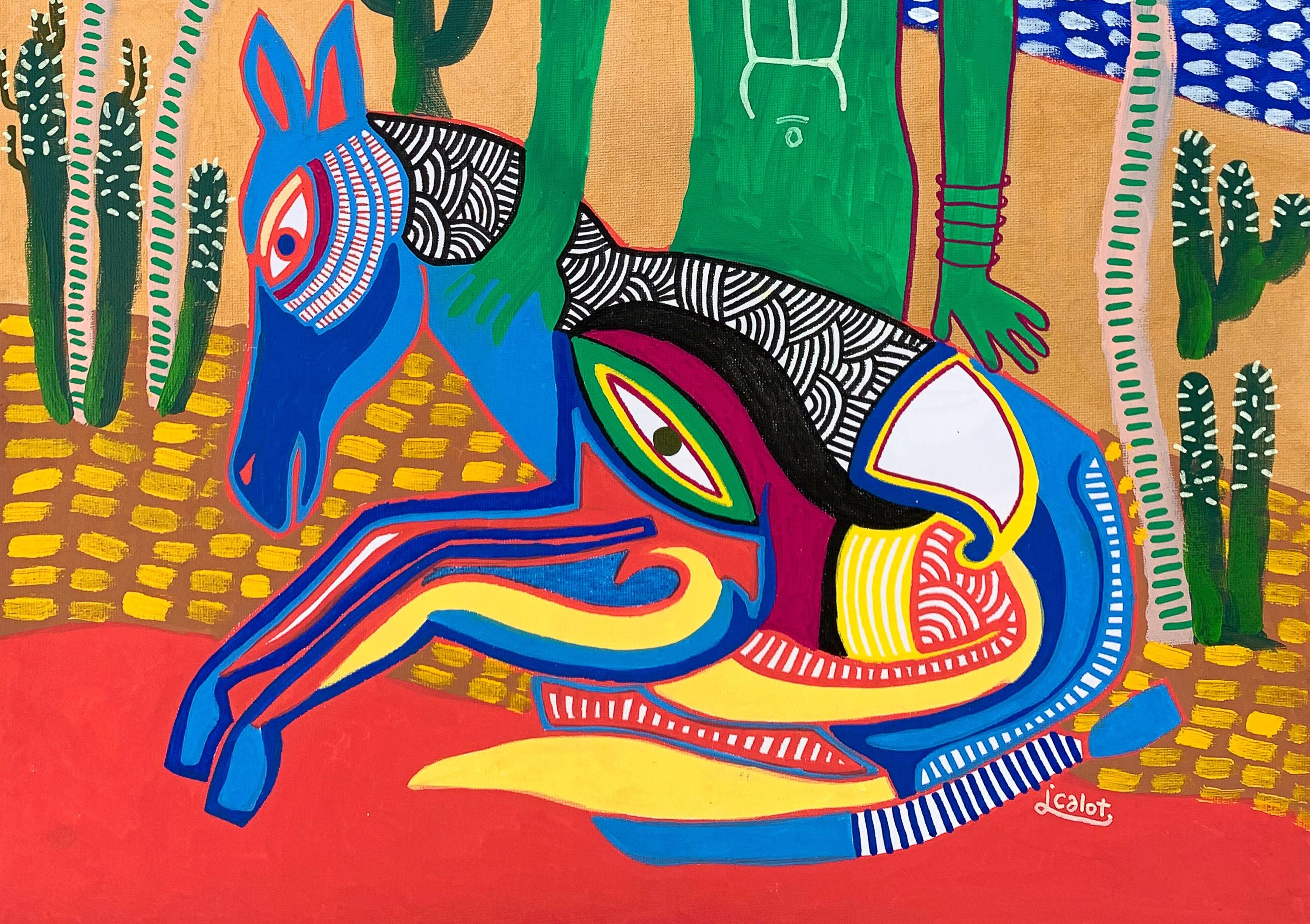 Guiones' kleines Pferd -Julien Calot, 21. Jahrhundert, Zeitgenössische figurative Farbe im Angebot 2