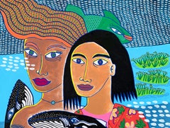 The three little motus Julien Calot, 21st Century, Contemporary figurative paint