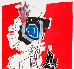 Wake up ! Caroline Veith, 21st Century art, Contemporary figurative painting red