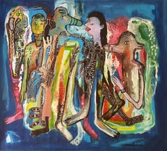 The night lovers - William Bakaïmo, 21st Century, Contemporary African Painting