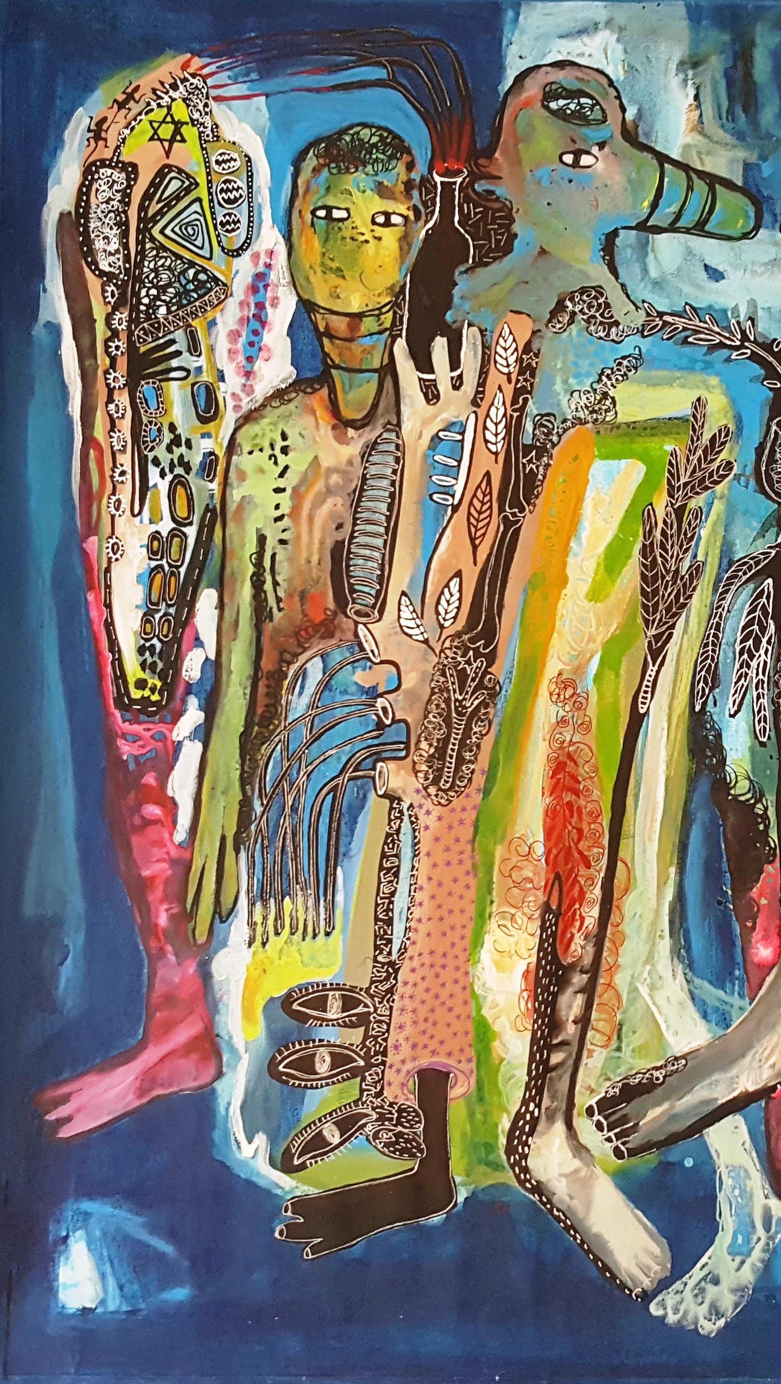 The night lovers - William Bakaïmo, 21st Century, Contemporary African Painting 1