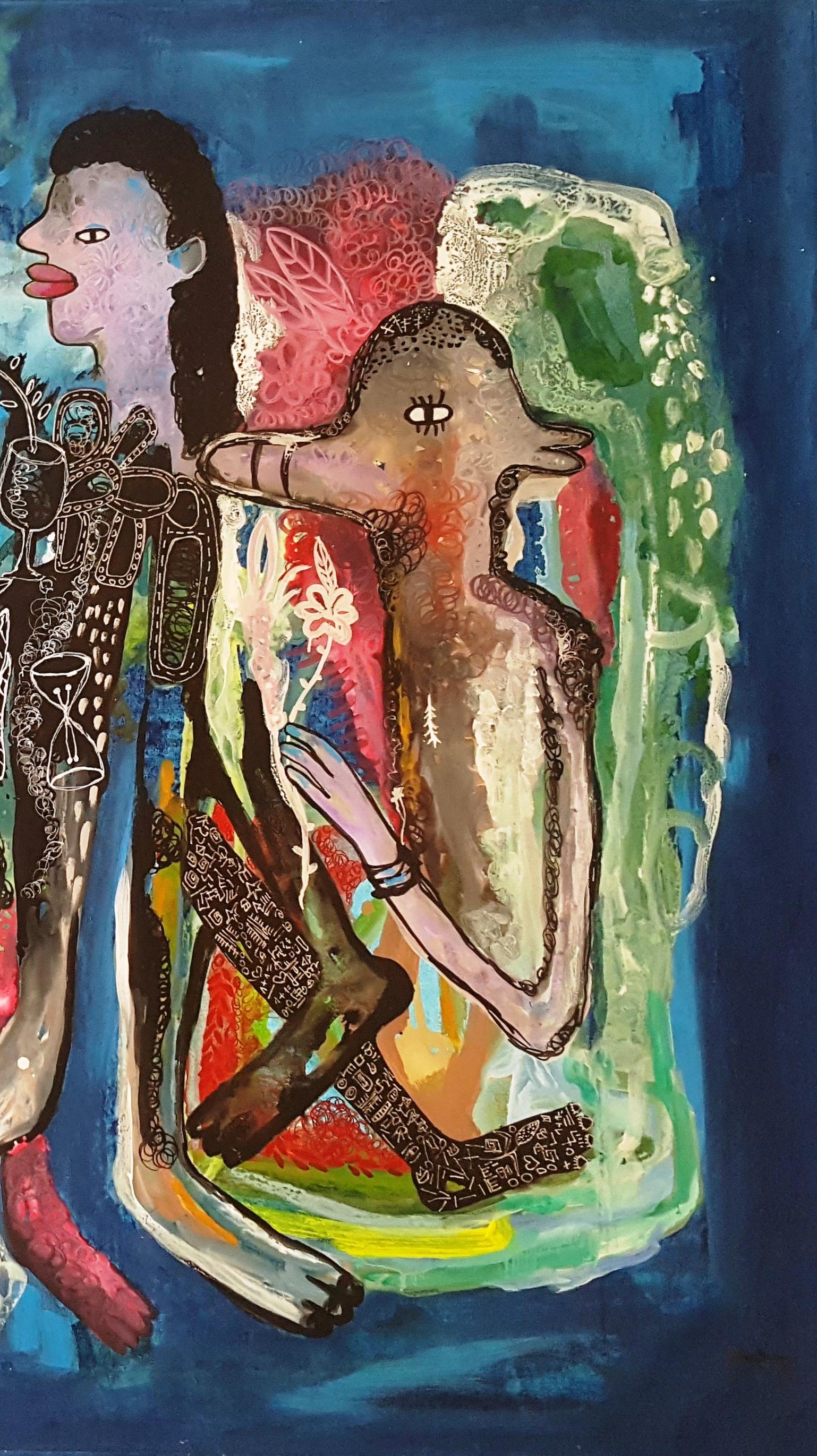 The night lovers - William Bakaïmo, 21st Century, Contemporary African Painting 3