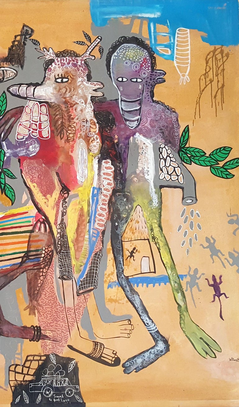 Lovers' walk - William Bakaïmo, 21st Century, Contemporary African Painting For Sale 1