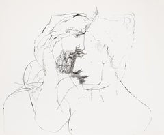Moderate caress - Lajos Szalay, 20th Century, Figurative drawing