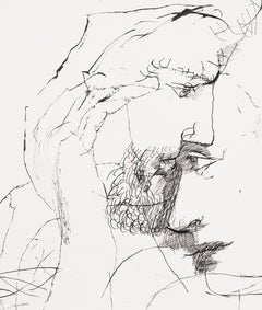 Moderate caress - Lajos Szalay, 20th Century, Figurative drawing