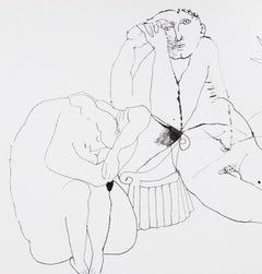 Couple - Lajos Szalay, 20th Century, Figurative drawing