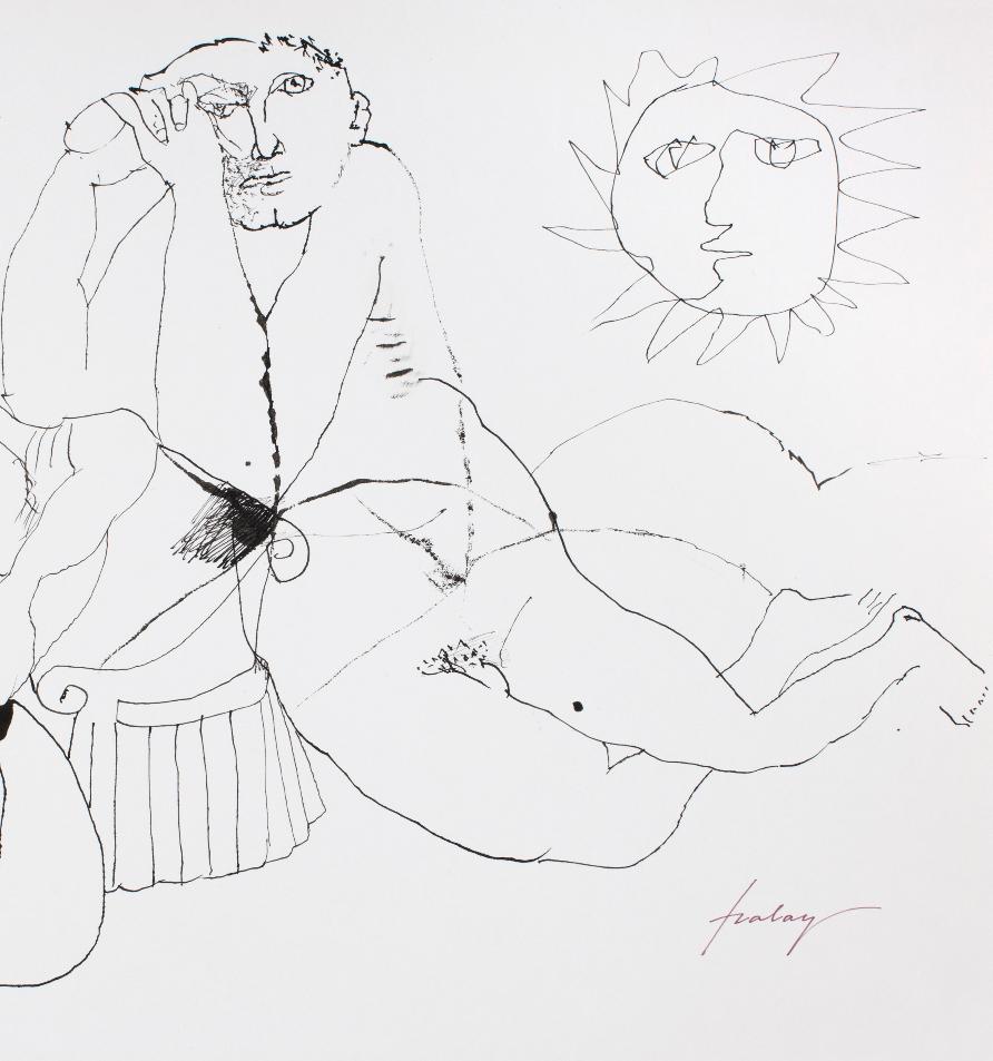 Couple - Lajos Szalay, 20th Century, Figurative drawing For Sale 2