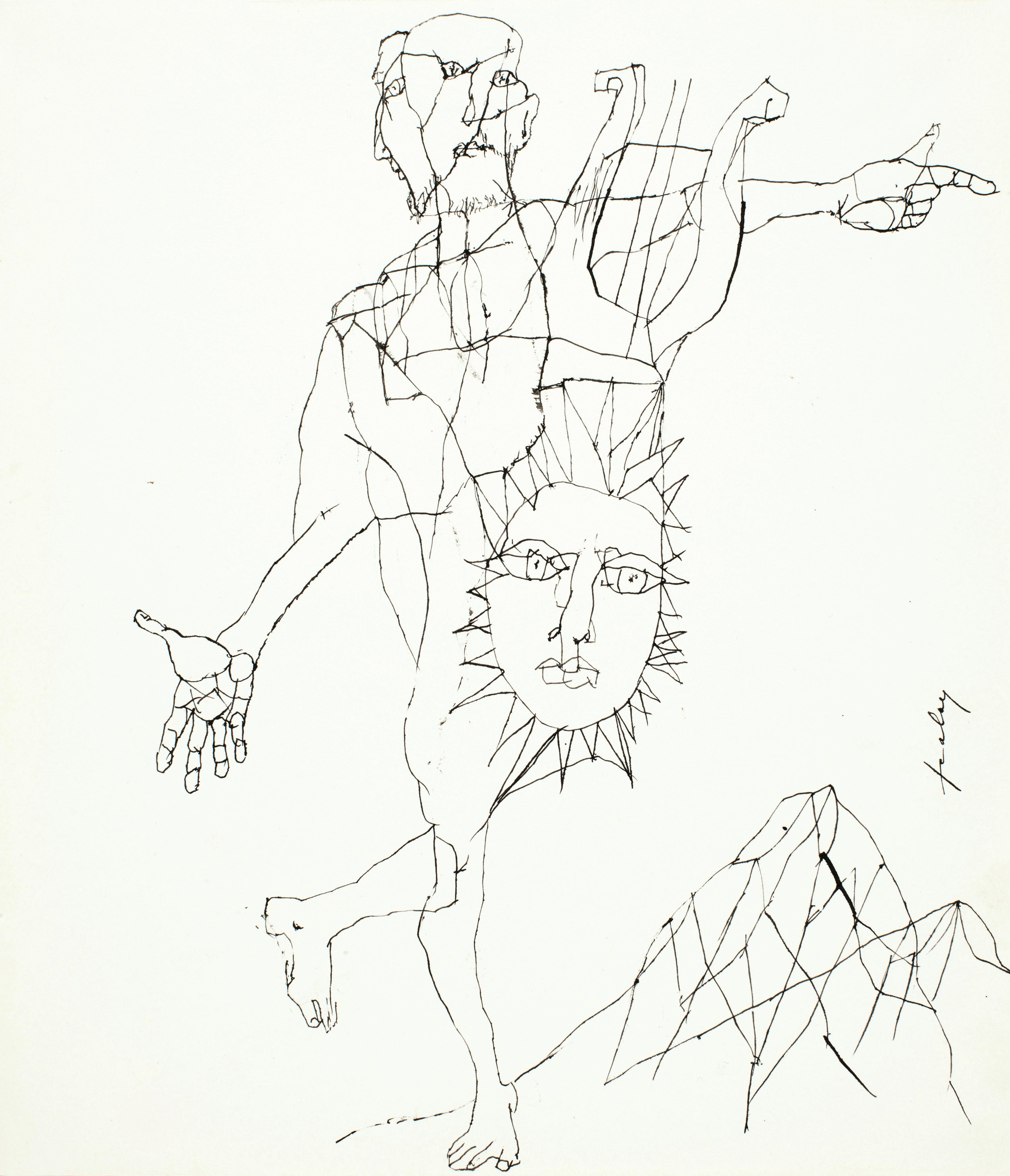 Odes to the sun - Lajos Szalay, 20th Century, Figurative drawing