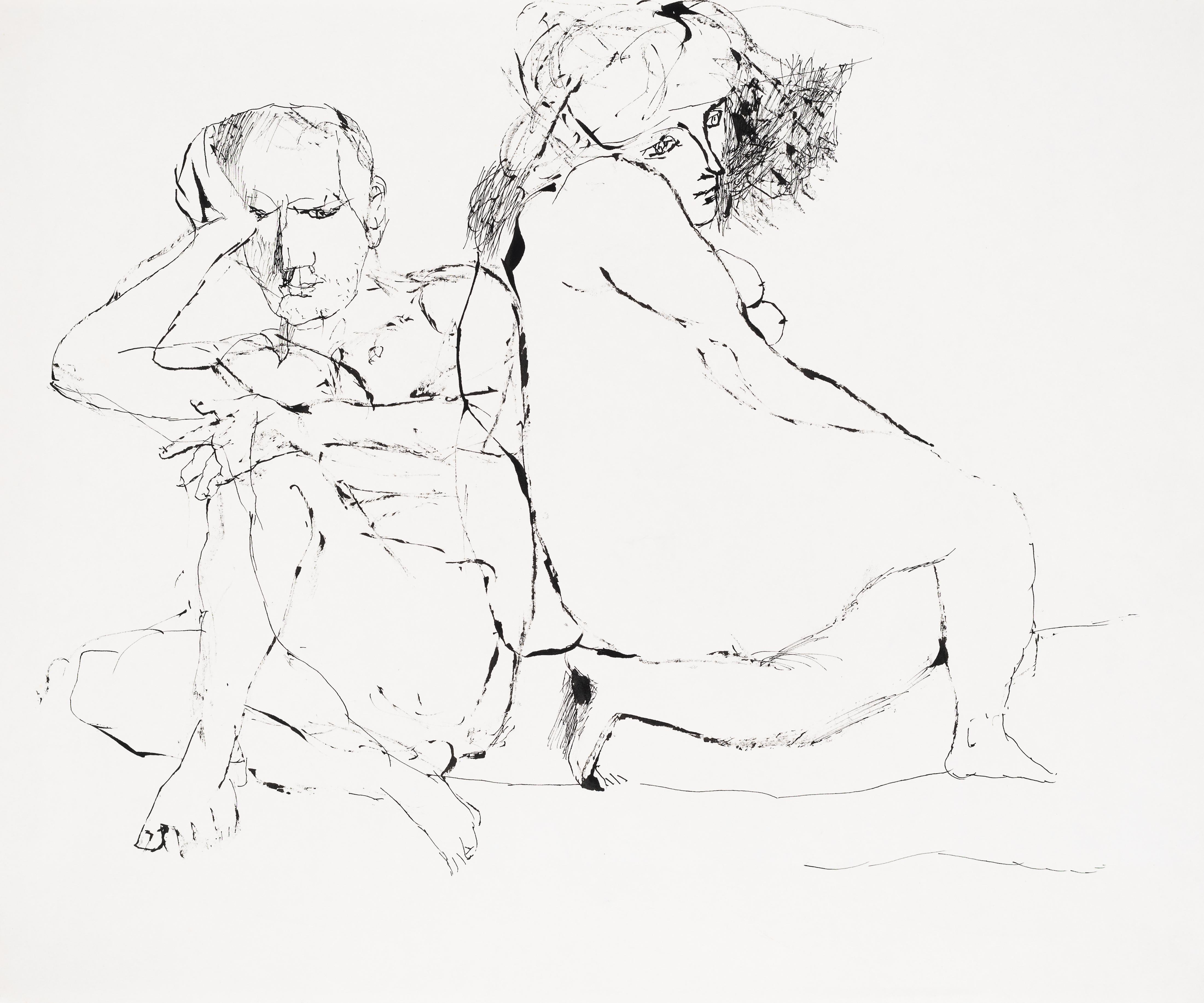 The couple / Disillusion - Lajos Szalay, 20th Century, Figurative drawing