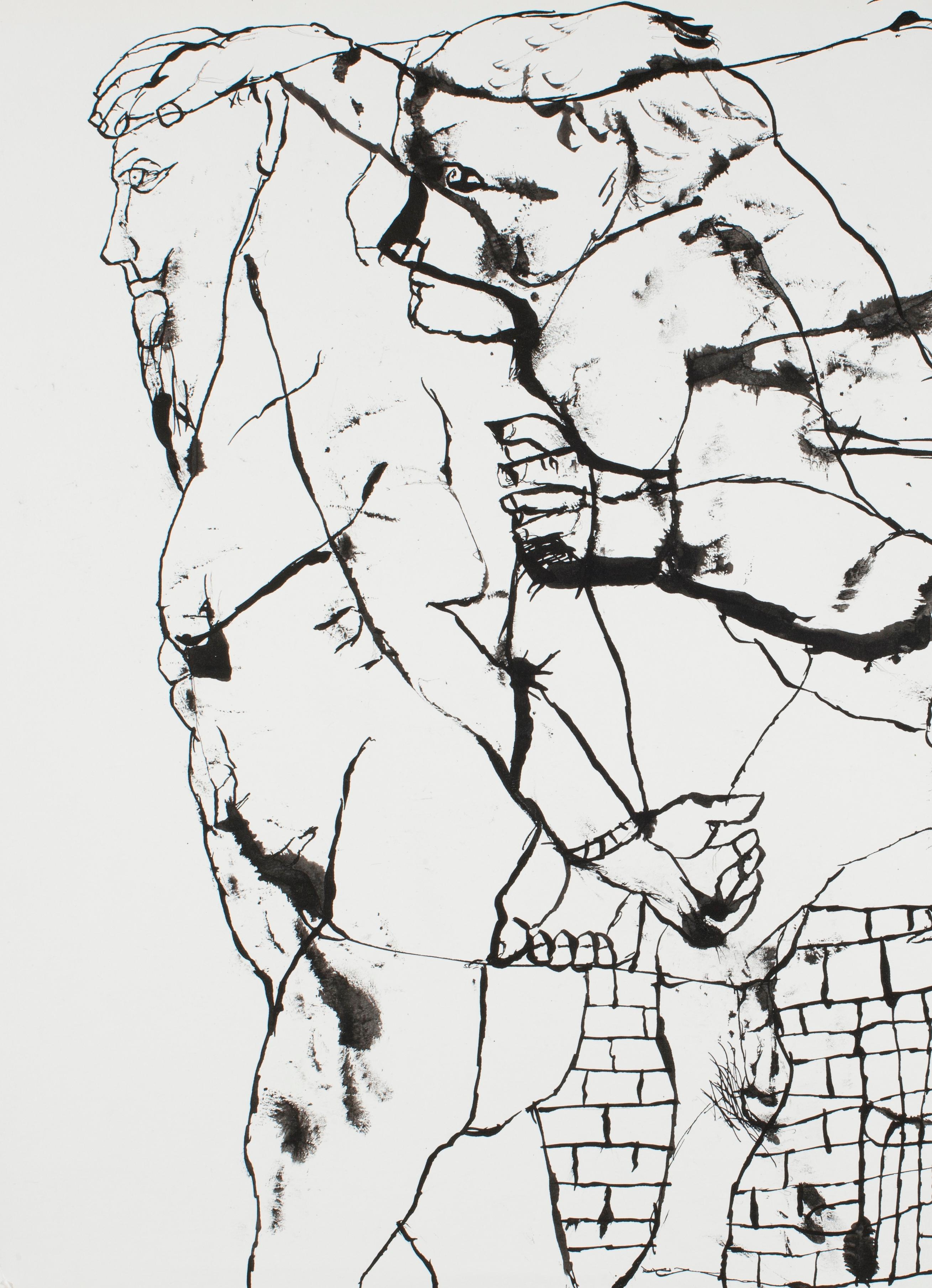 Der Gefangene - Lajos Szalay, 20. Jahrhundert, Figurative Zeichnung im Angebot 1