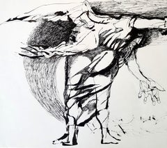 Icarus - Lajos Szalay, 20th Century, Figurative drawing