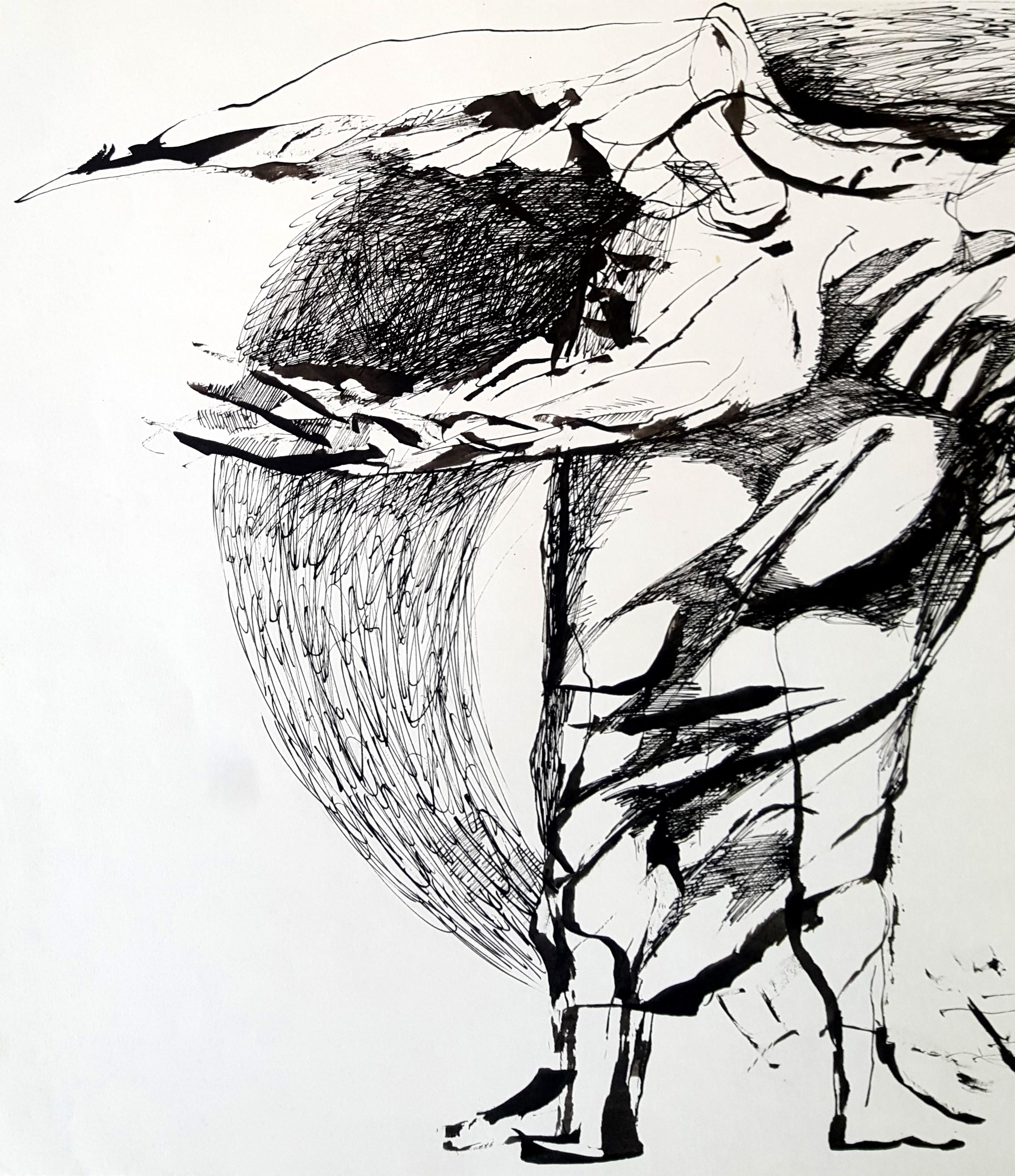 Ícaro - Lajos Szalay, Siglo XX, Dibujo figurativo en venta 3