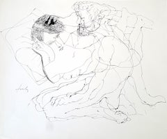 Couple - Lajos Szalay, 20e siècle, dessin figuratif