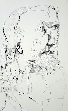 The grand father - Lajos Szalay, 20th Century, Figurative drawing