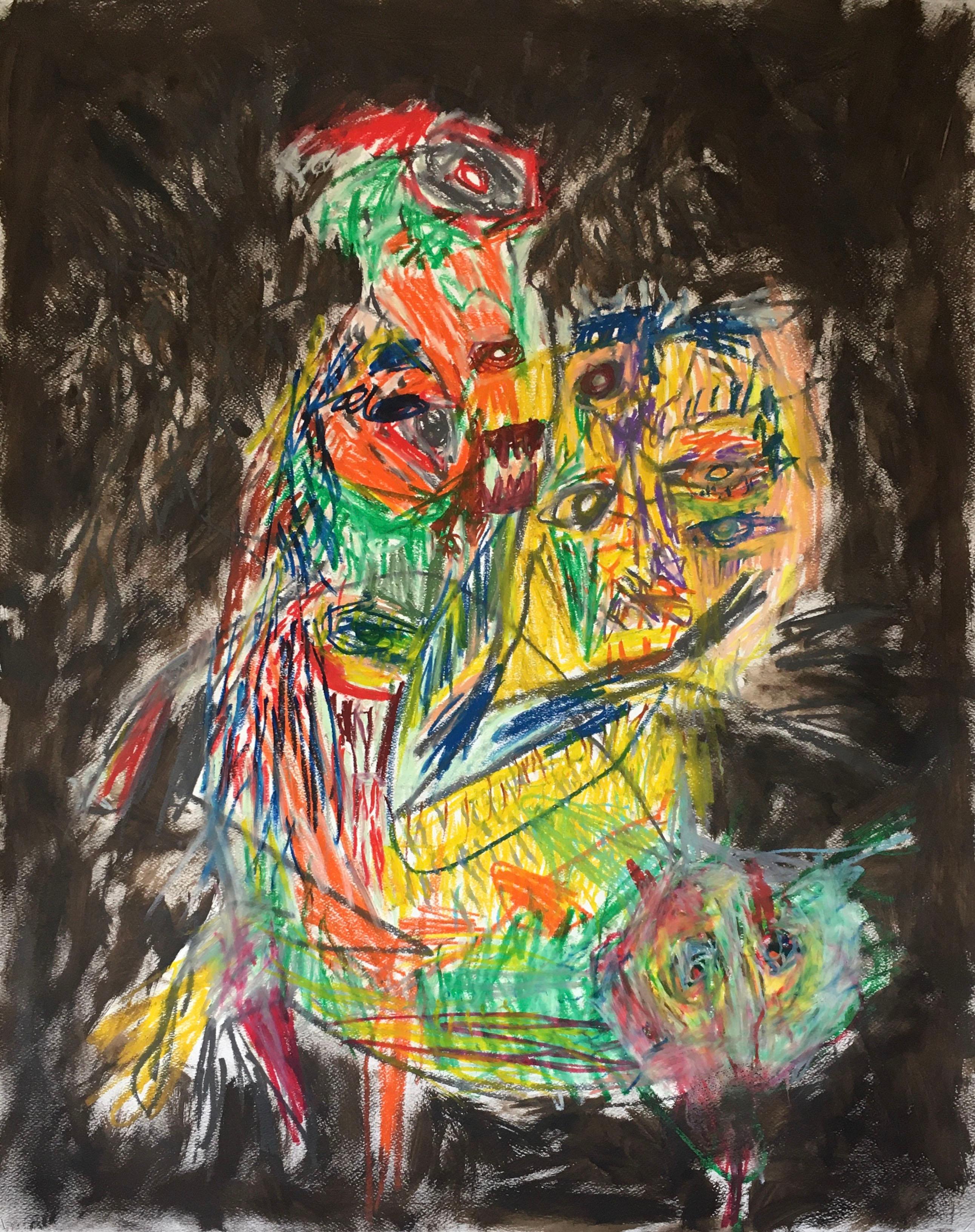 Survival colour - Julien Wolf, 21st Century, Contemporary Expressionist Drawing