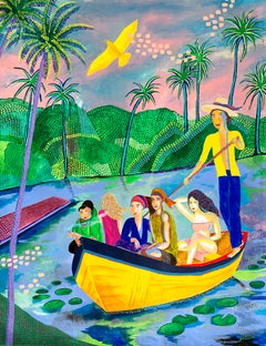 Le bateauur - Julien Calot, 21e siècle, peinture figurative contemporaine