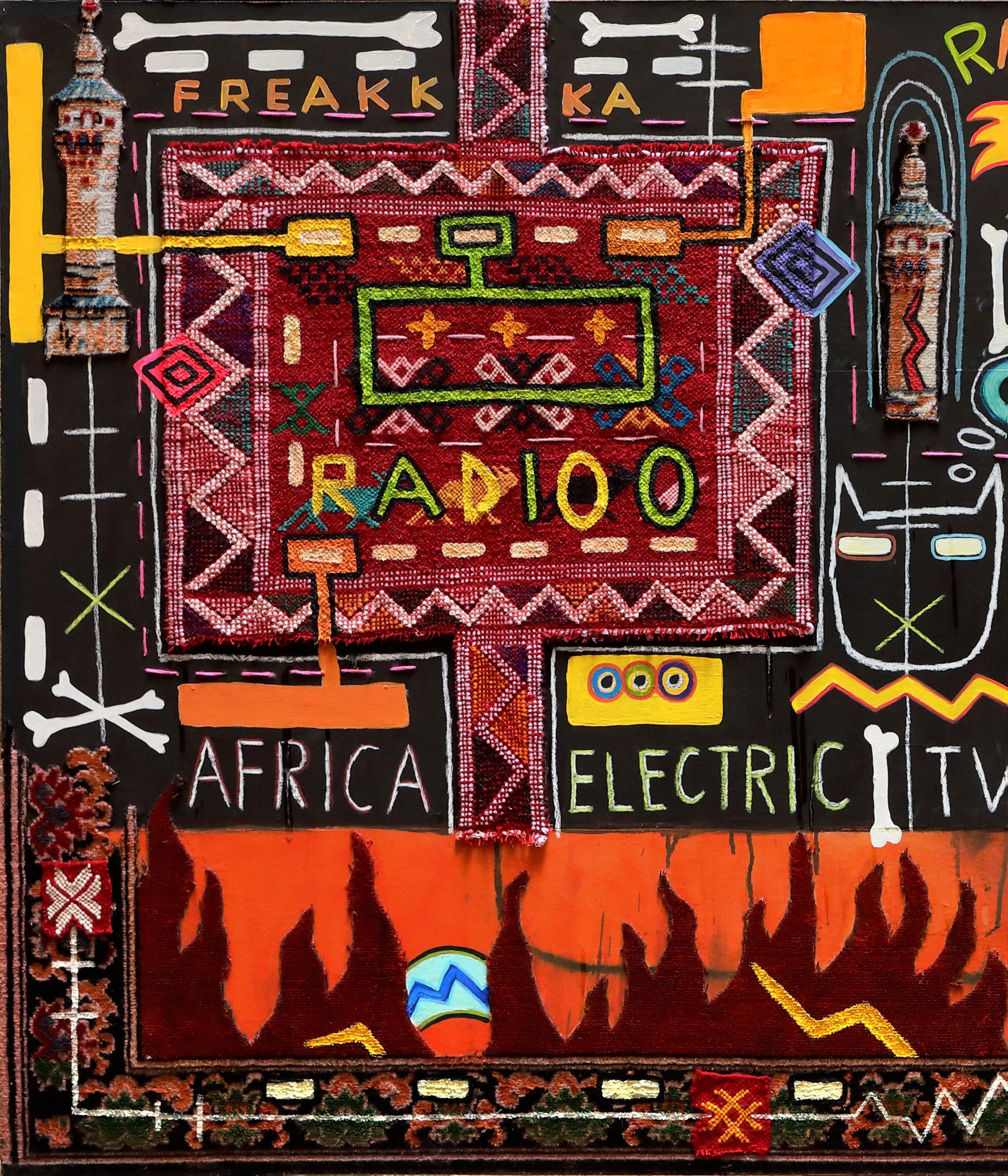 Africa Electric TV - Philippe Jacq, 21st Century, Contemporary painting  For Sale 3