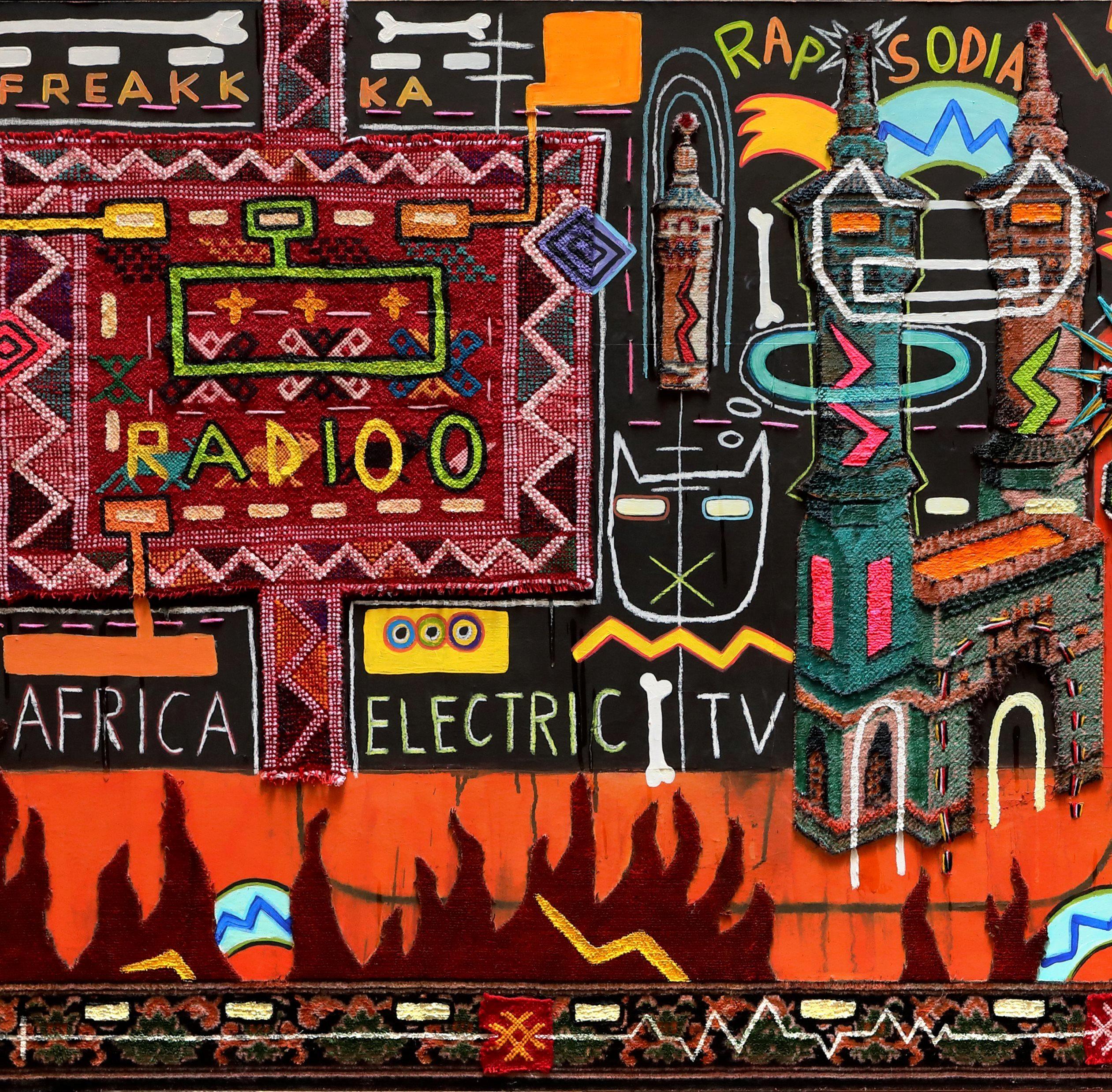 Africa Electric TV - Philippe Jacq, 21st Century, Contemporary painting  For Sale 4