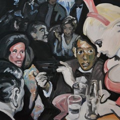 Bunny - Expressive Contemporary Figurative Oil Painting, Nightclub Scene