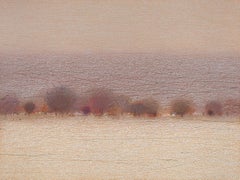FEBRUARY- Contemporary Landscape Oil Pastel Painting, Warm Tones