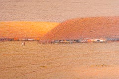 Am Ende des Tages – zeitgenössische afrikanische Landschaft,  Ölpastellfarbenes Gemälde