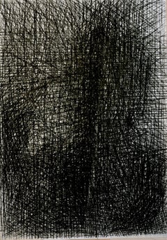 Shadow -  Expressive Charcoal On Paper Painting, Black White Drawing