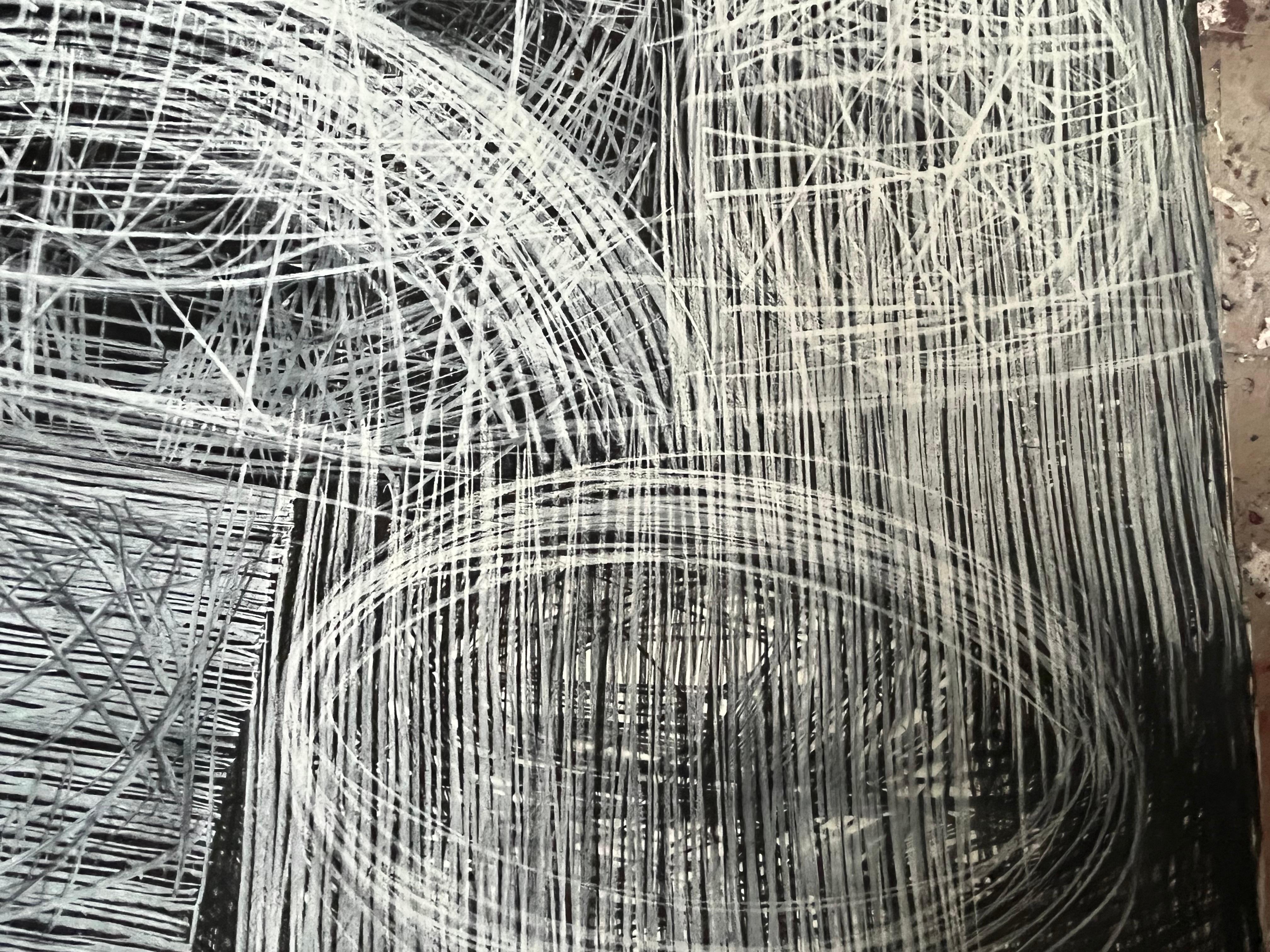 Drawing 14, Série de dessins, grand format, fusain sur papier panneau en vente 3