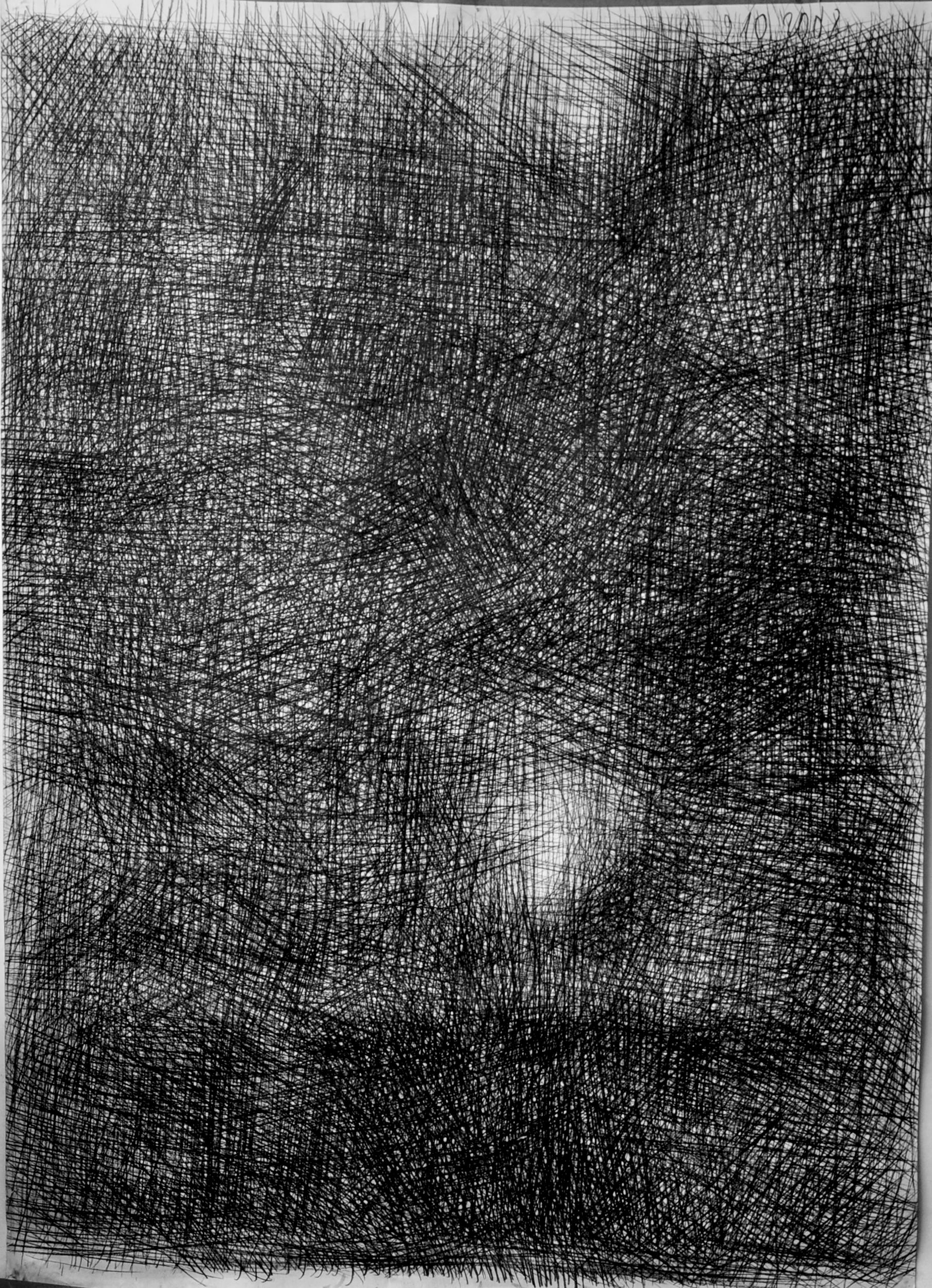 Krzysztof Gliszczyński Abstract Drawing - Light, Series Drawing From Israel - Large Format, Charcoal On Paper