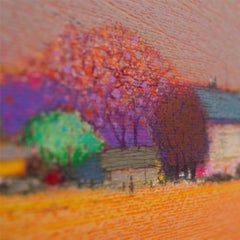 COUNTRYSIDE 2  - Contemporary Landscape Oil Pastel Painting