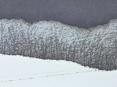 Bosque de invierno  - Paisaje atmosférico contemporáneo Pastel al óleo  Pintura