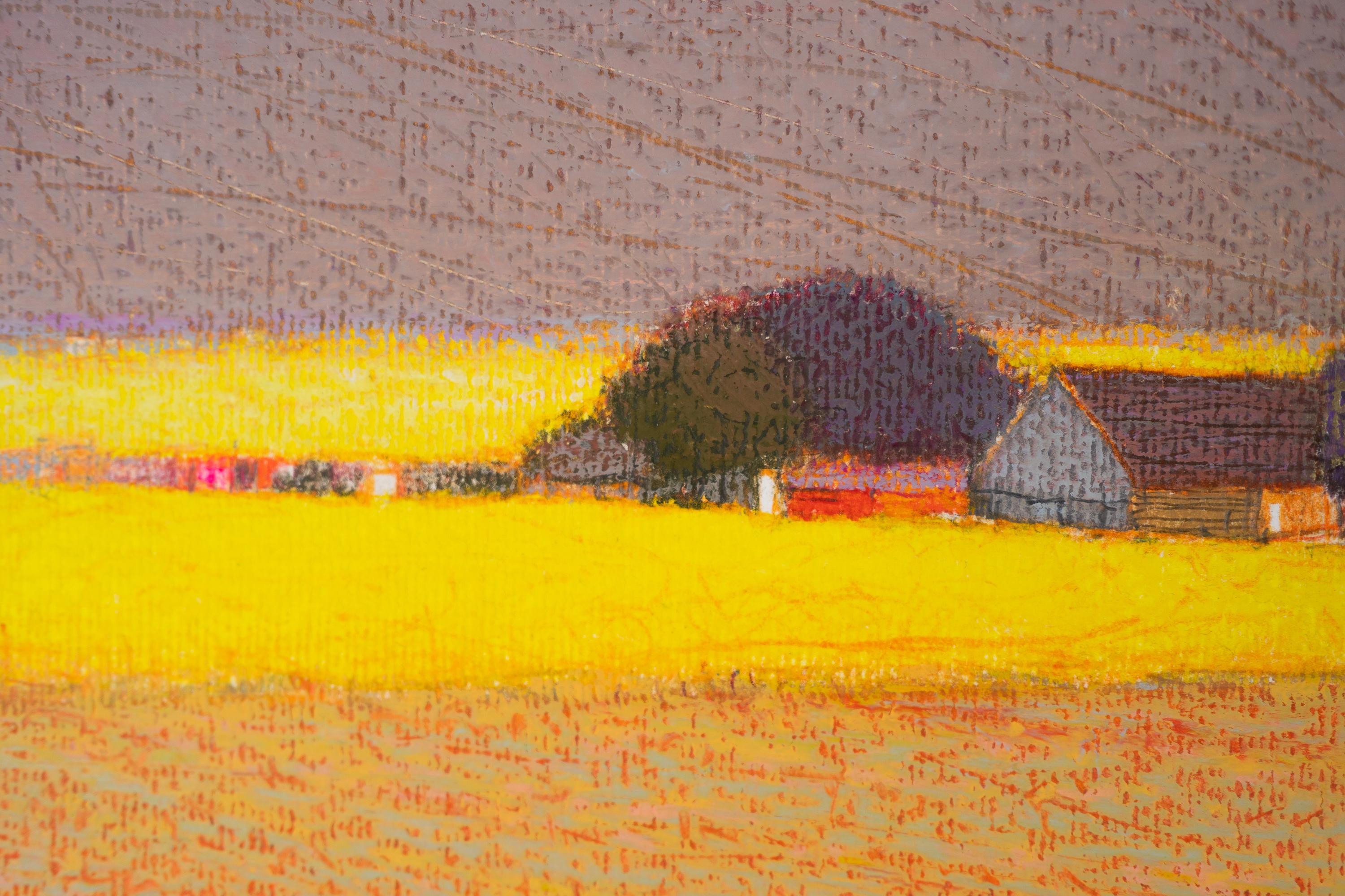 PAESE 1  - Paesaggio contemporaneo pastello a olio  Pittura 1